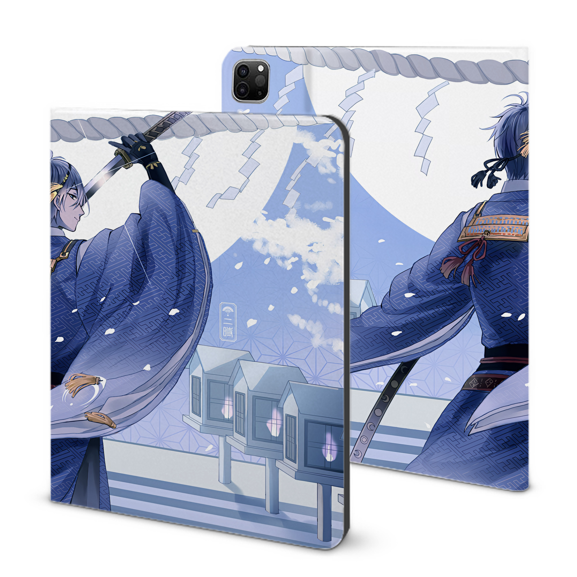 （画像用） 刀剣乱舞 Touken Ranbu IPad ケース ブック型 PUレザー TPU 耐衝撃 軽量 薄型 ペン収納なし 全面保護 IPad 各モデル対応